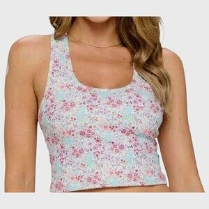 Evolution And Creation Lined Crop Top Floral L